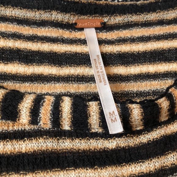 Free people striped short sleeve top with puffed sleeves - Picture 9 of 9